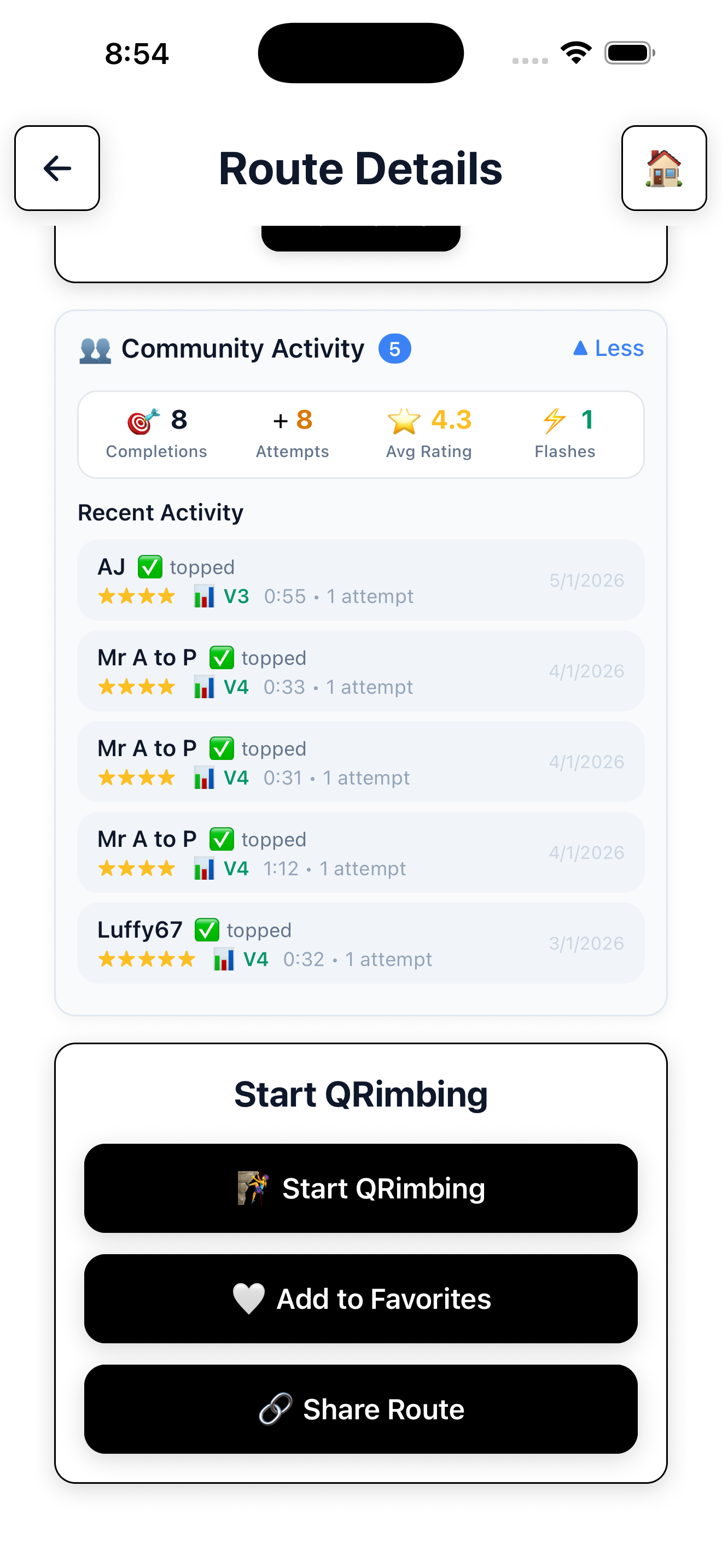 Log attempt on route